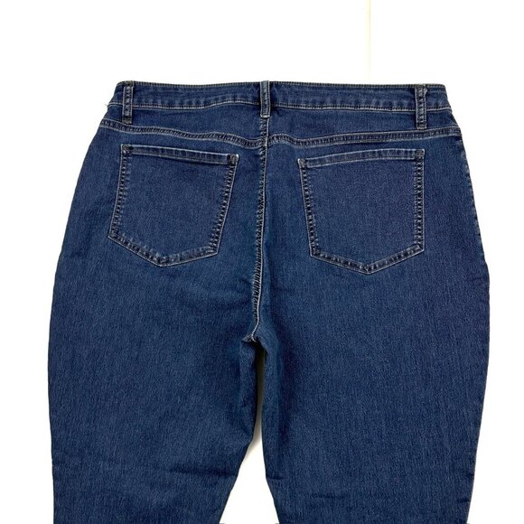 Rider by Lee Pull On Skinny Women's size XL Dark Wash Blue Denim Jeans - Picture 4 of 4